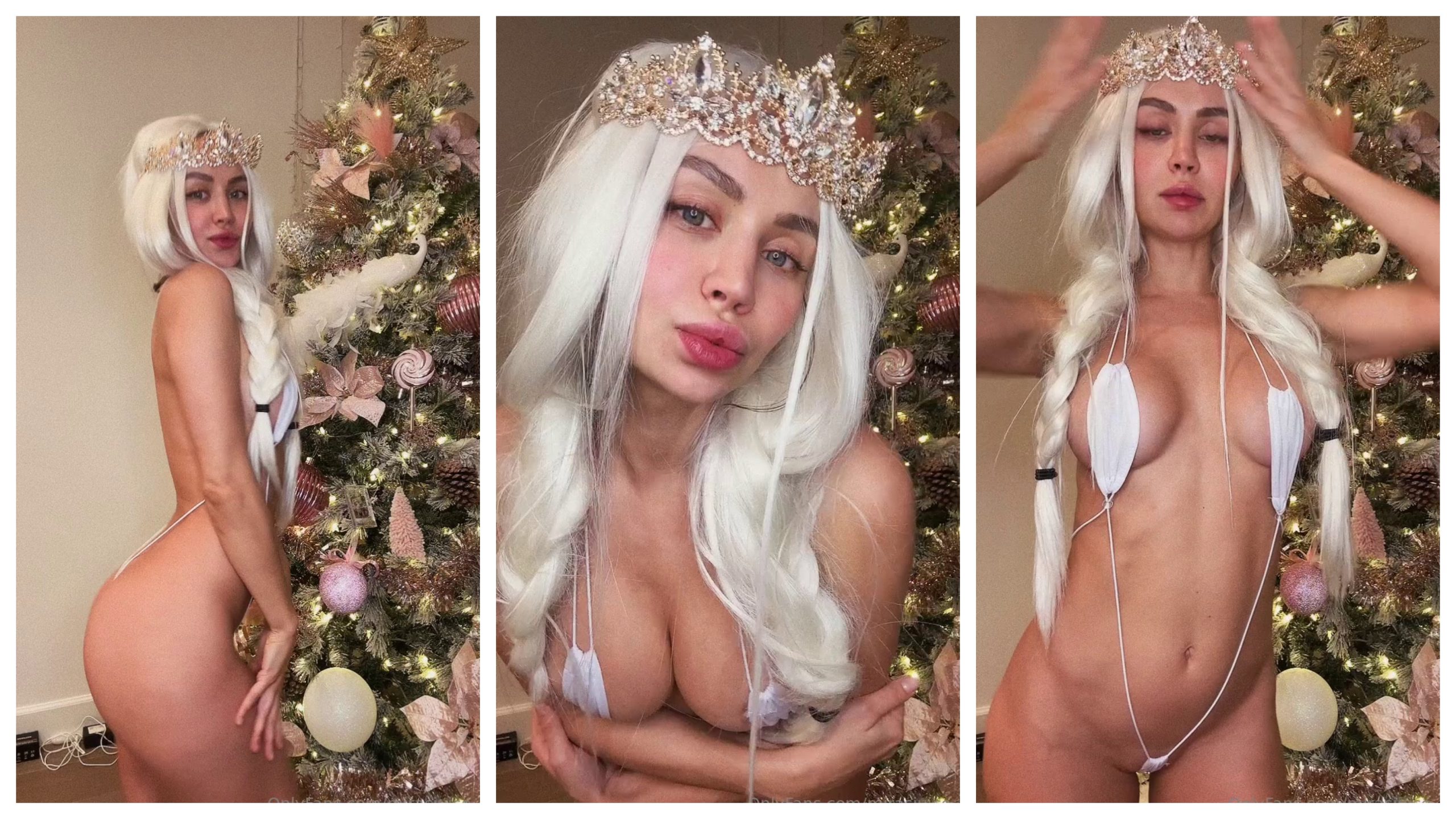 Miras Juice Onlyfans White Hair Queen Sling Lingerie Video 384