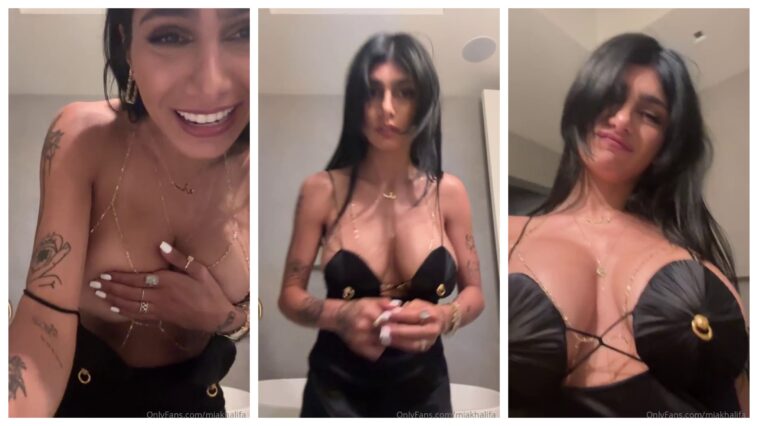 Mia Khalifa Black Dress Boobs Slip OnlyFans Video Leaked 243