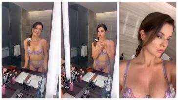 Amanda Cerny Nudes Lingerie Mirror Tease 0