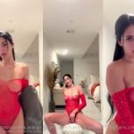 Camilla Araujo Red Bodysuit Masturbation Through Panties Video Leaked 260x175